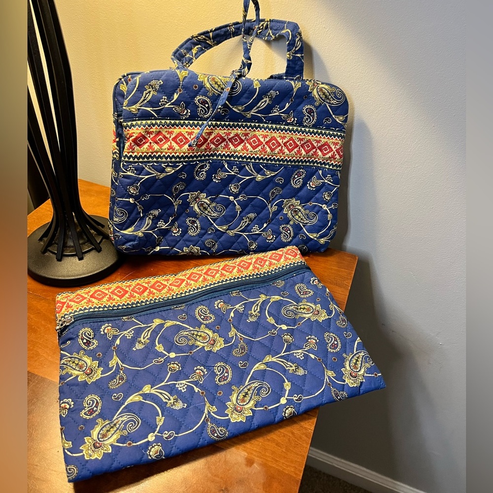 Americana by Sharif Quilted Makeup toiletry bag & zipper lingerie bag